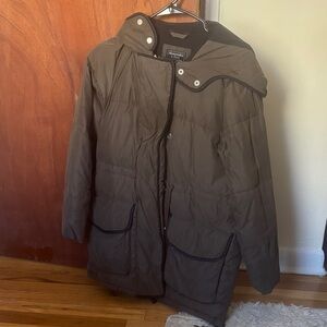 Abercrombie Hooded Winter Coat in Olive Green